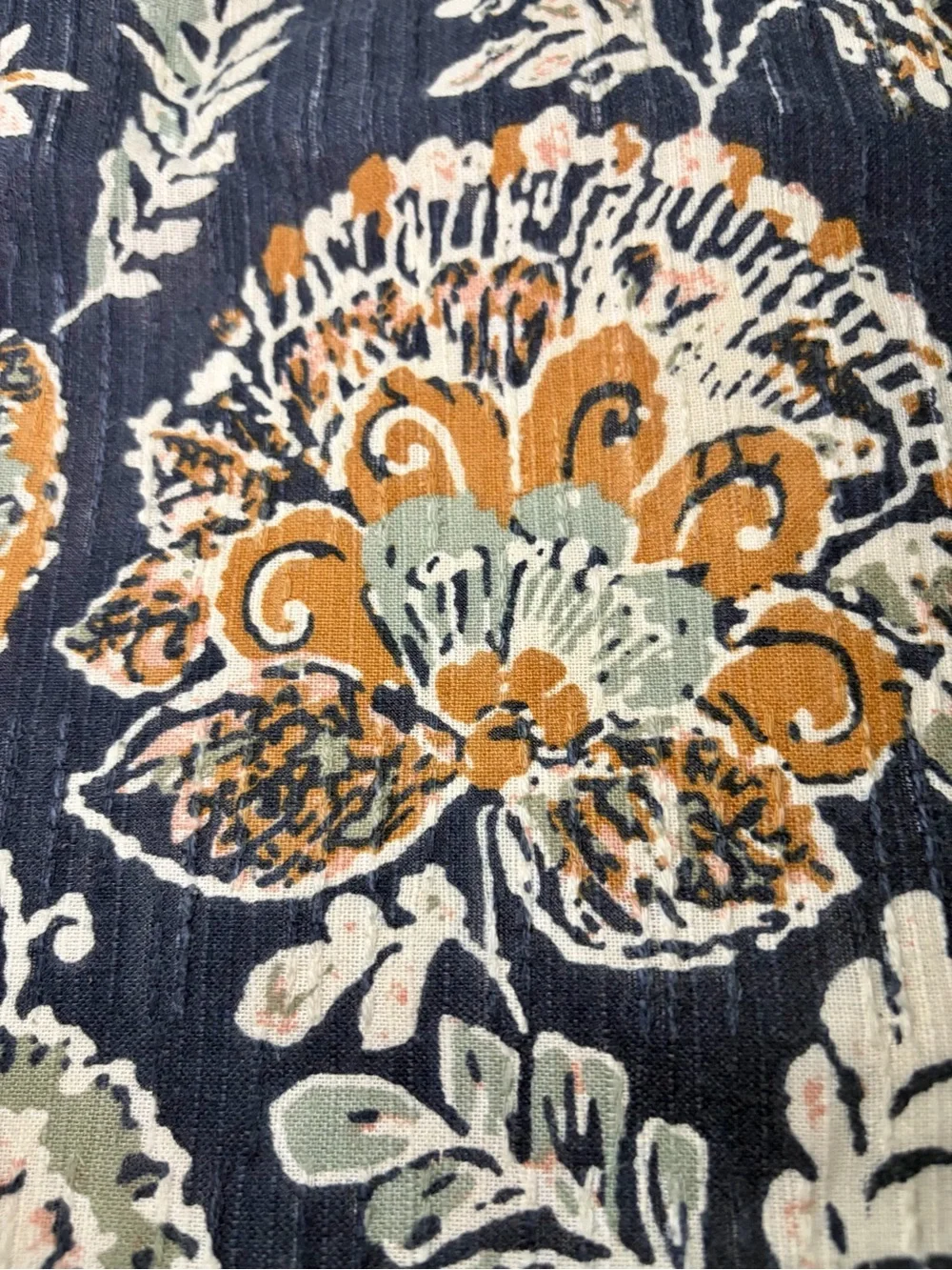 Threshold Navy Blue Bohemian Floral Cotton Blend Rectangular Shams